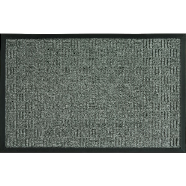Sports Licensing Solutions 24 in. W X 36 in. L Gray Parquet Rubber Door Mat 58777 - main